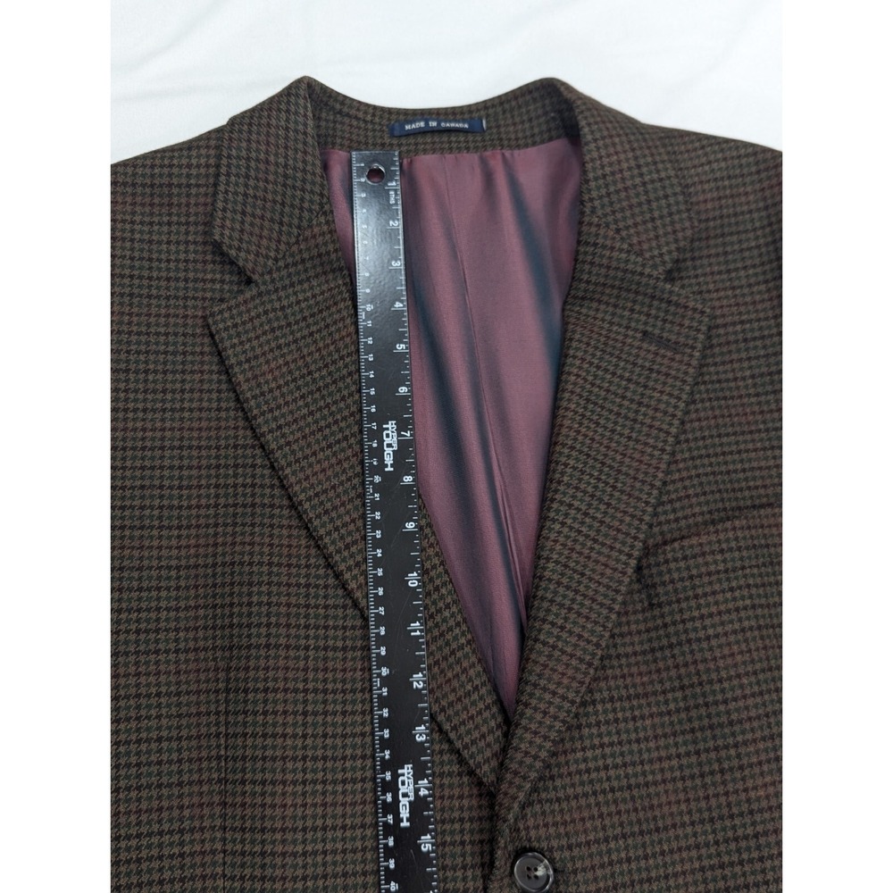 Ralph Lauren Blazer Sport Coat  Suit Jacket 46R 48" Chest Lambswool‎ Houndstooth - Picture 9 of 14